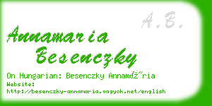 annamaria besenczky business card